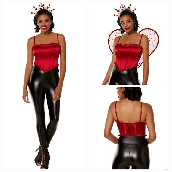 🔸️NWT Red Cupid Lacy Back Corset Small - Picture 1 of 10
